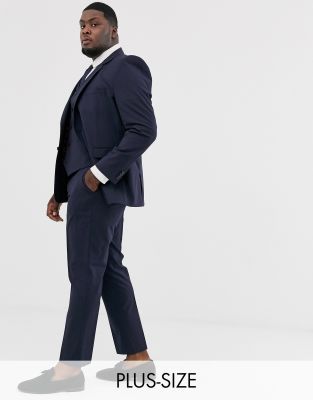 ASOS DESIGN  Plus  Marinblå kostymbyxor med smal passform Marinblå