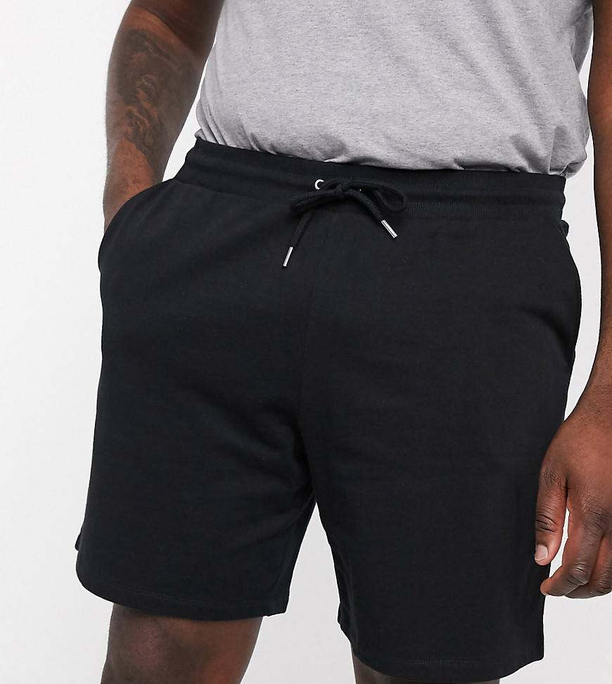 ASOS DESIGN Plus - Sorte afslappede OVERSIZED shorts i jersey