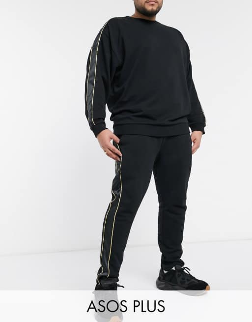 ASOS DESIGN - Del af sæt - Plus - Satinpaneler og guldkantning , 3 af 3