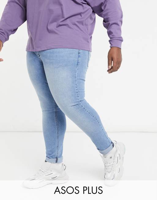 ASOS DESIGN spray on jeans in power stretch denim in light wash