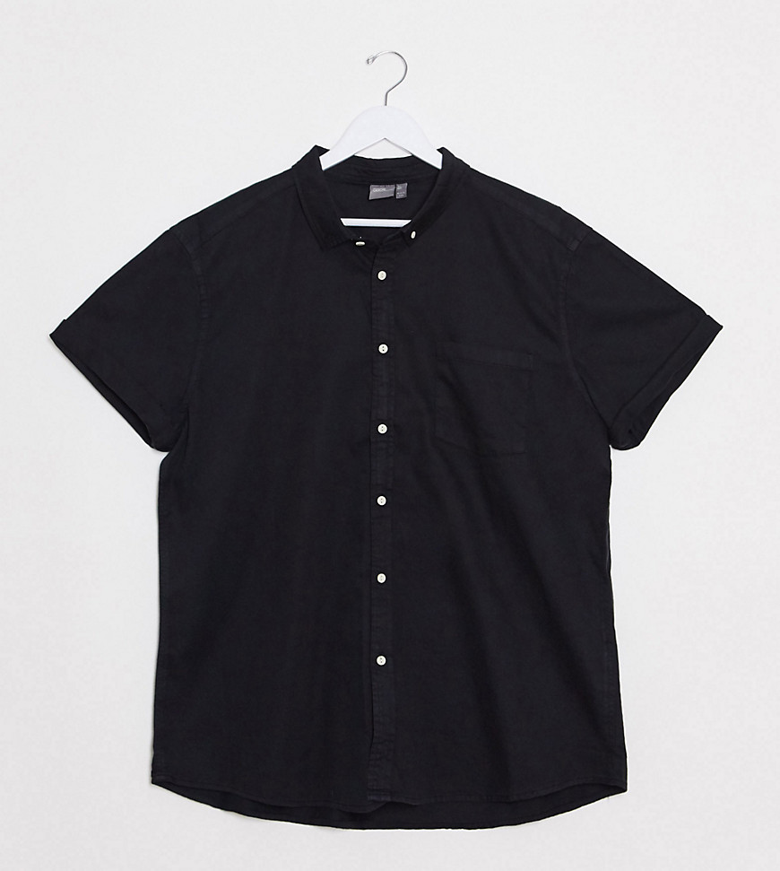 ASOS DESIGN Plus stretch slim denim shirt in black
