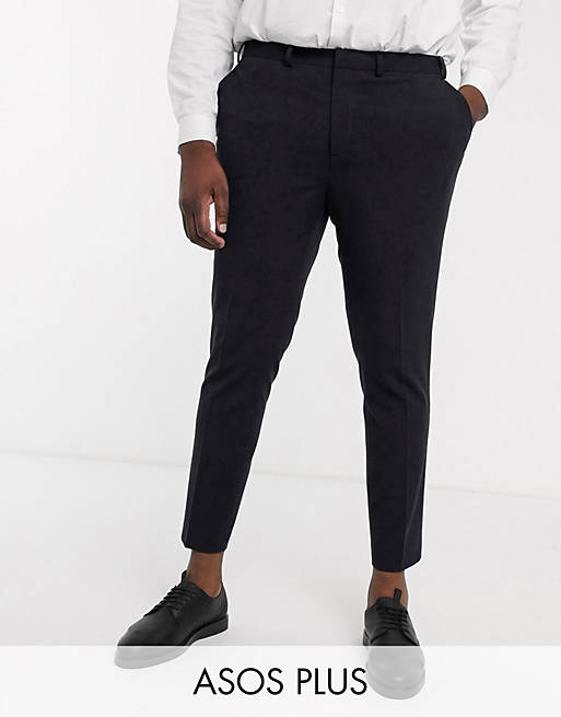 ASOS DESIGN Plus super skinny cropped smart pants in black