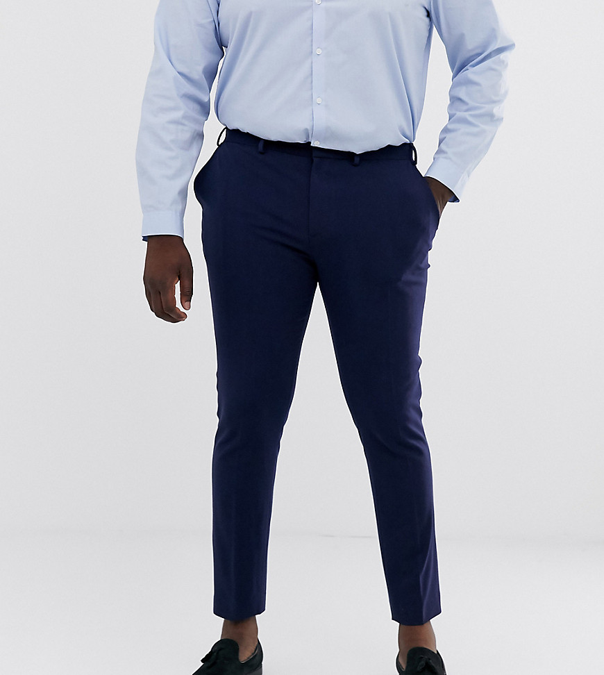 ASOS DESIGN Plus super skinny fit suit trousers in navy