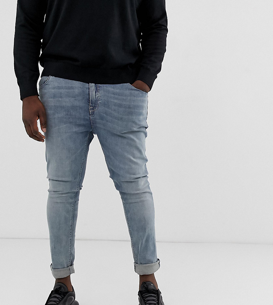 ASOS DESIGN Plus super skinny jeans in light wash-Blue