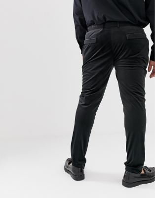 black velvet skinny trousers