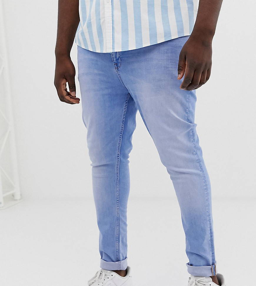 ASOS DESIGN - Plus - Superskinny jeans in lichte blauwe wassing