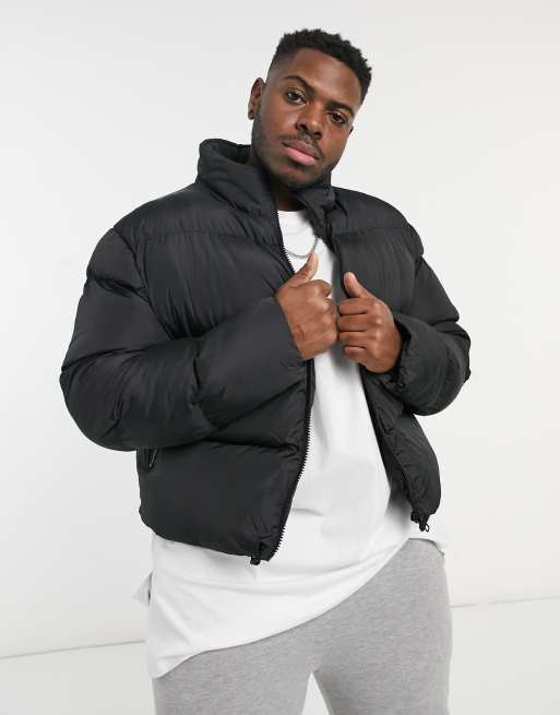 Asos design sustainable longline online puffer jacket in black