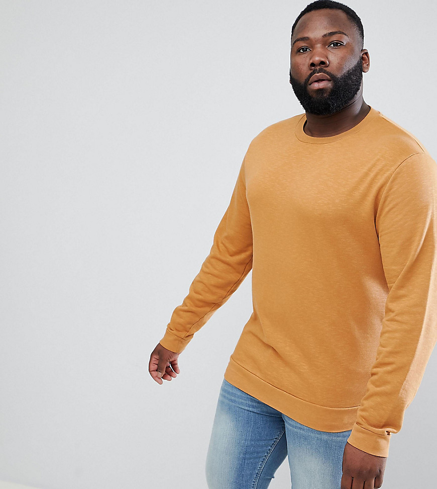 ASOS DESIGN Plus - Sweatshirt in overdye gemêleerd geel