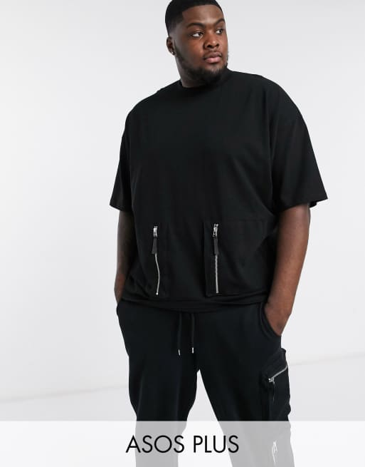 ASOS DESIGN Plus - Ensemble en tissu épais avec poches fonctionnelles zippées - Noir , 2 de 3