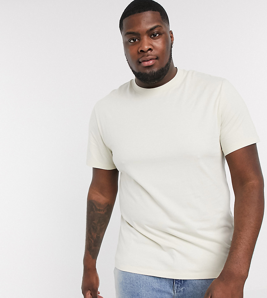 ASOS DESIGN Plus - T-shirt girocollo in tessuto organico beige