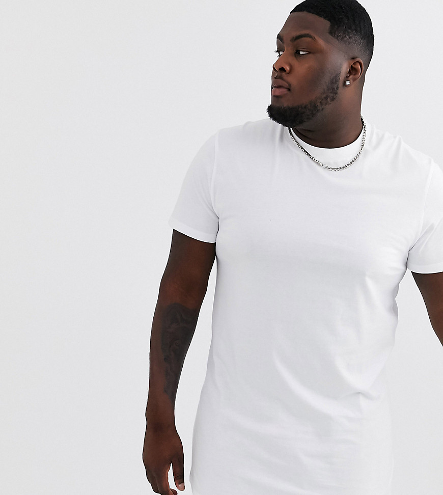 ASOS DESIGN Plus - T-shirt super lunga bianca-Bianco
