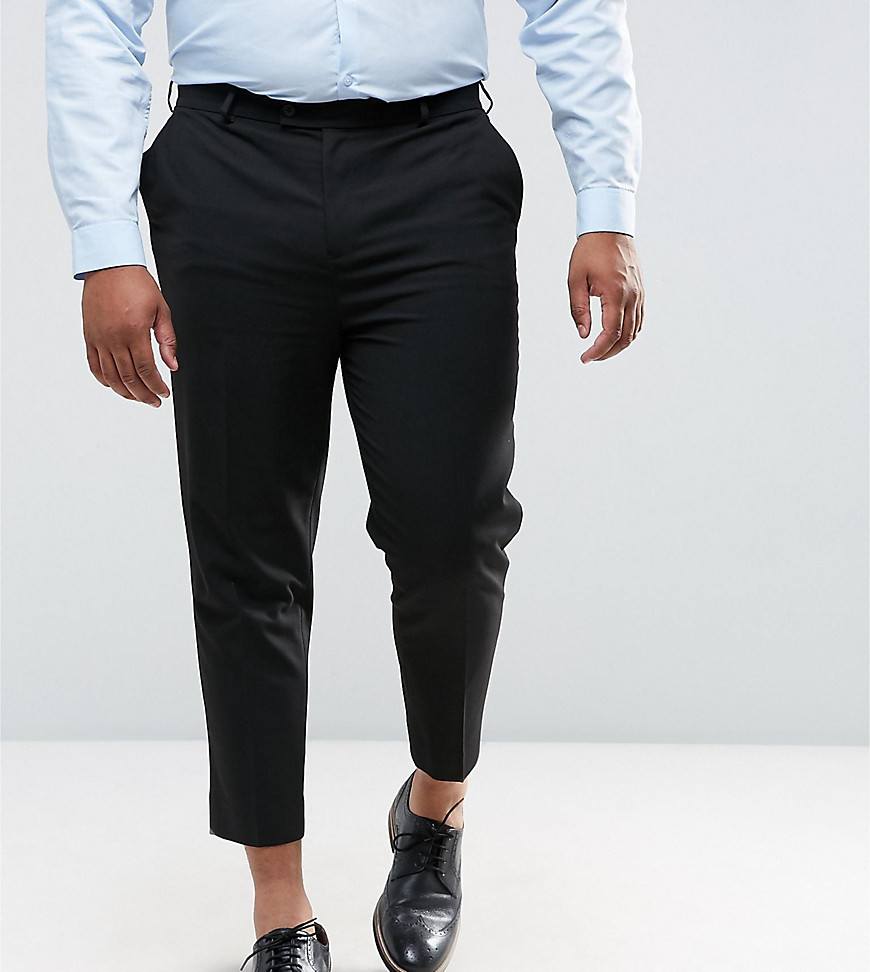 ASOS DESIGN Plus tapered smart trousers in black