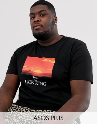 ASOS DESIGN - Plus - The Lion King - Ruimvallend T-shirt-Zwart