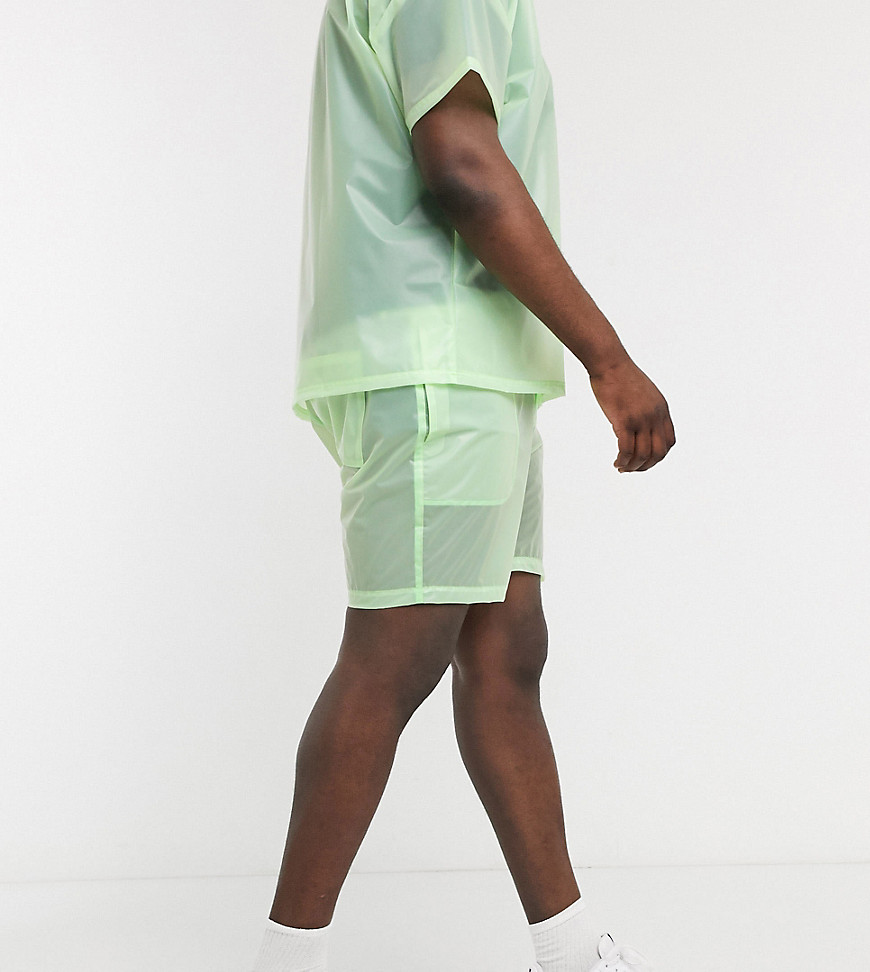 ASOS DESIGN Plus – Transparente Shorts in Grün