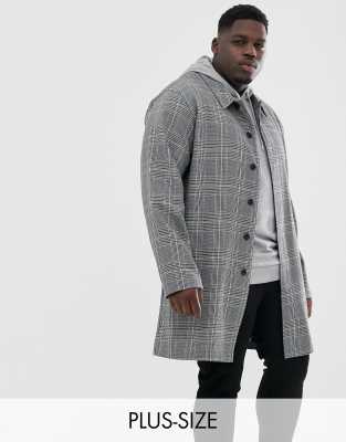 ASOS DESIGN Plus  Grau karierter Trenchcoat Grau
