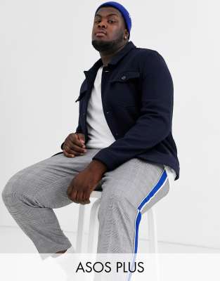 ASOS DESIGN Plus wool mix utility bomber jacket in navy Navy