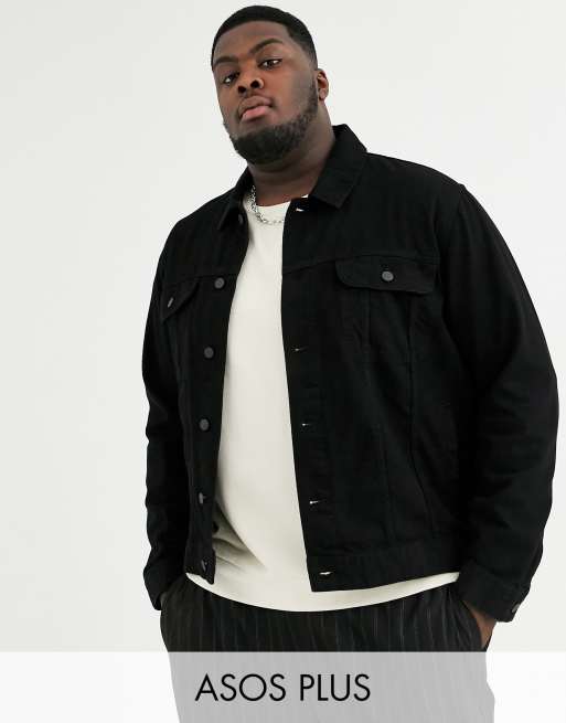 ASOS DESIGN Plus - Veste en jean oversize - Noir
