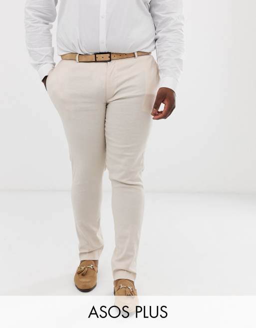 ASOS DESIGN Plus Wedding - Abito super skinny in lino pietra, 3 di 3