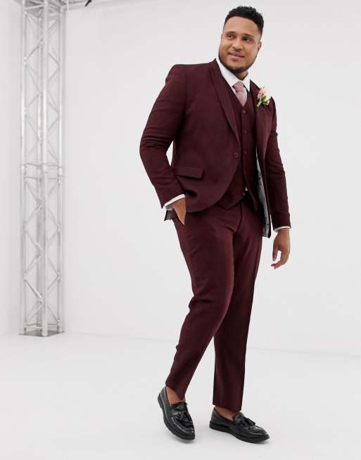 Asos hot sale maroon suit