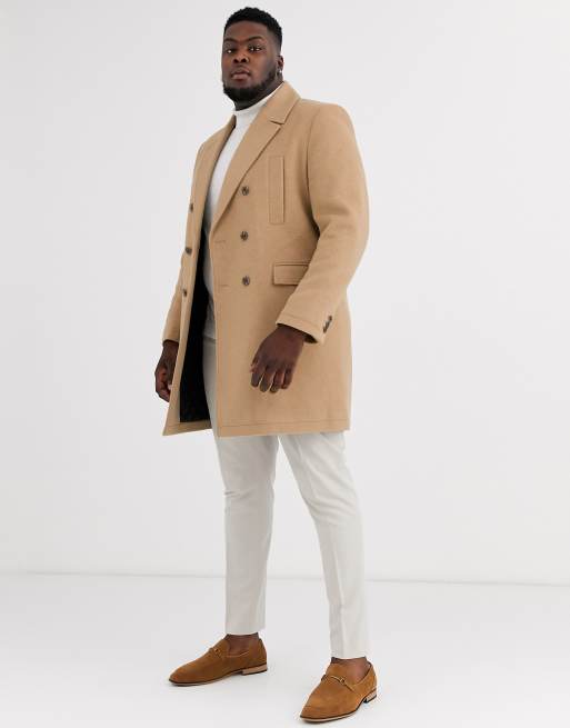 Asos design wool mix trench coat in camel sale