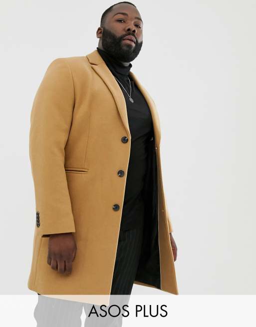 Asos design wool mix overcoat hot sale in camel