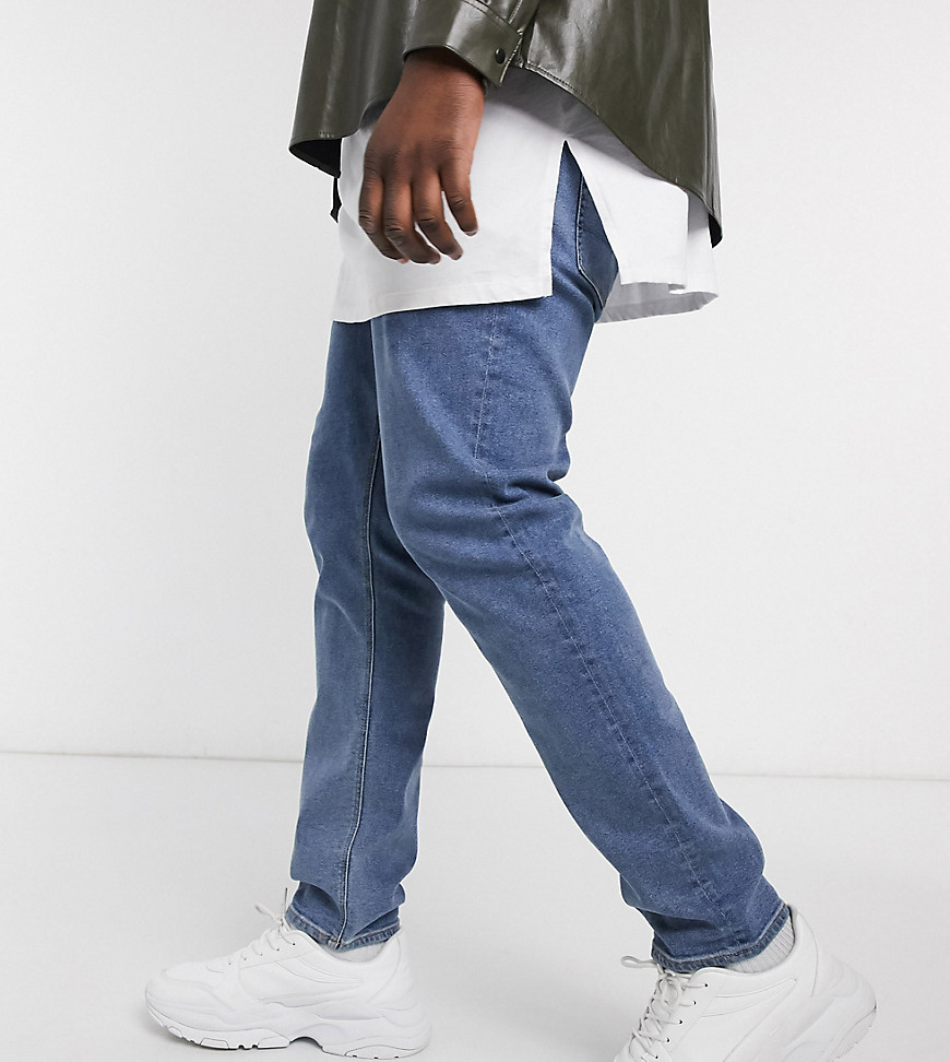 ASOS DESIGN – Plusstorlek – Mellanblå skinny jeans