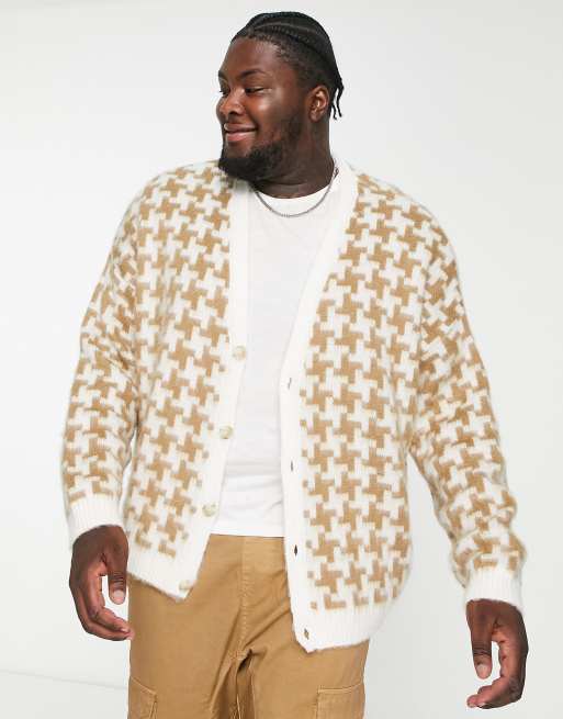 ASOS DESIGN – Pluszowy dzianinowy kardigan w geometryczny wzór, 2 z 4
