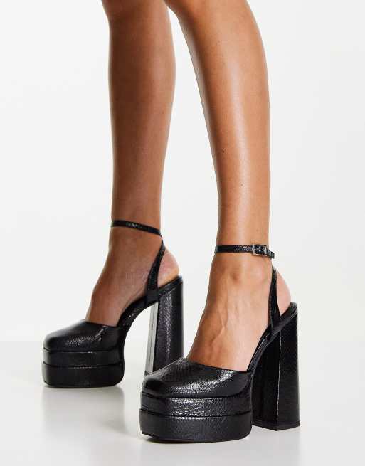 ASOS DESIGN – Pluto – Czarne buty na platformie i obcasie, 3 z 4