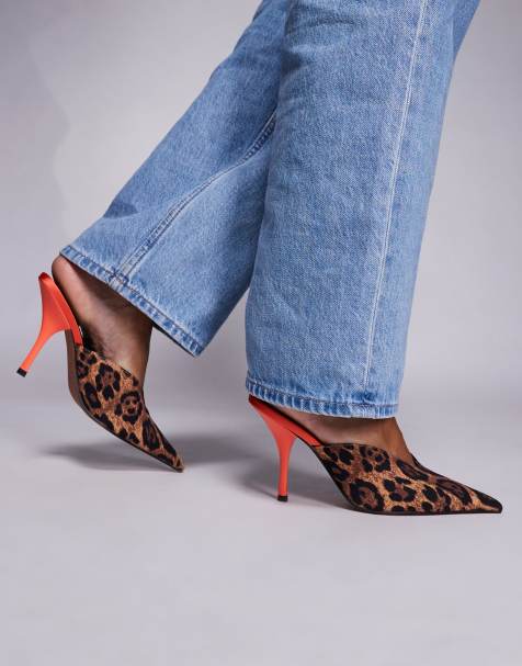 ASOS DESIGN – Pluto – Mules mit Leopardenmuster und hohem Absatz - view 1