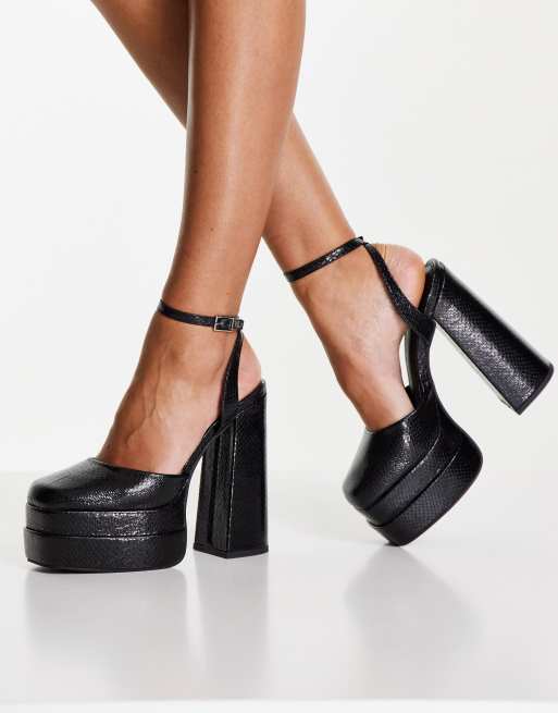 DESIGN Pluto heeled shoes in black | ASOS