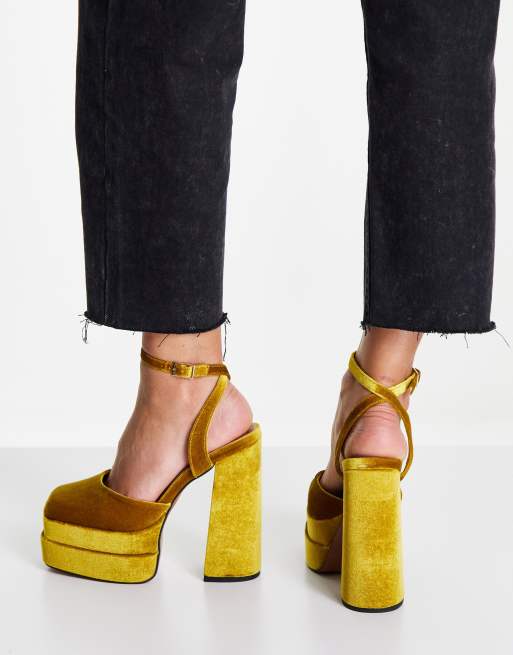 Asos store mustard heels