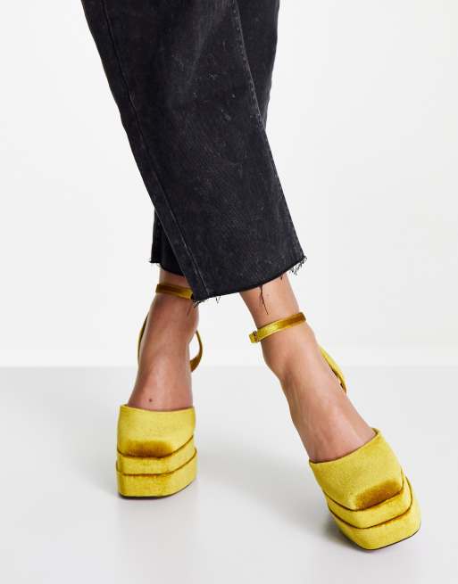 Asos store mustard heels