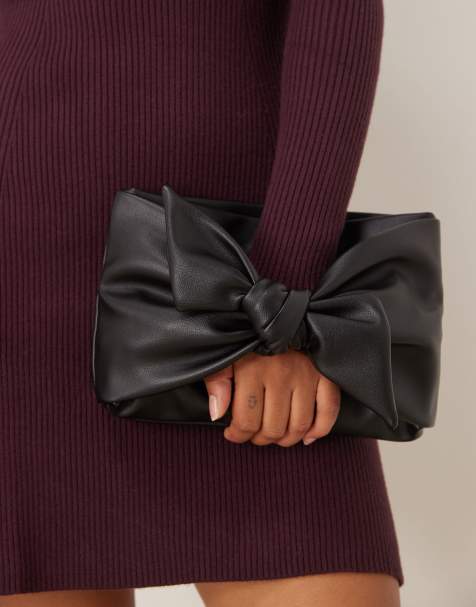 ASOS DESIGN - Pochette à détail nœud oversize - Noir - view 1