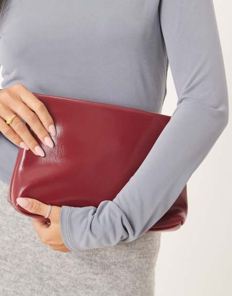 ASOS DESIGN - Pochette à fermeture éclair sur le dessus - Bordeaux - view 1