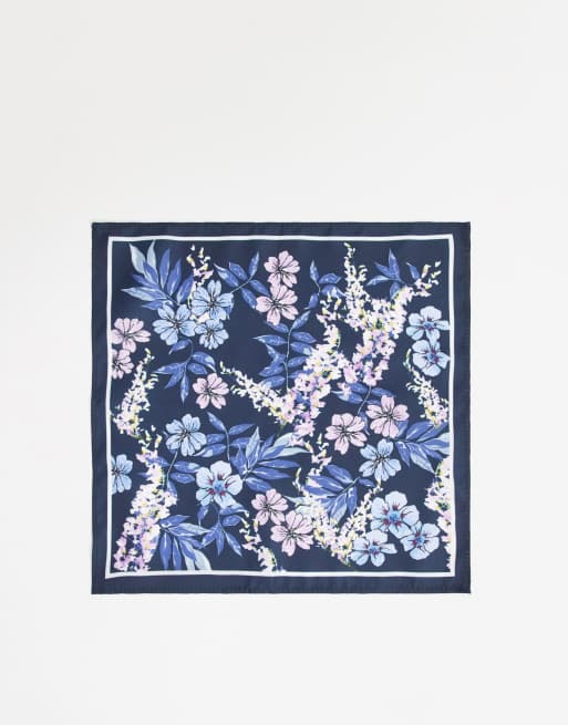 ASOS DESIGN - Pochette à fleurs - Bleu marine