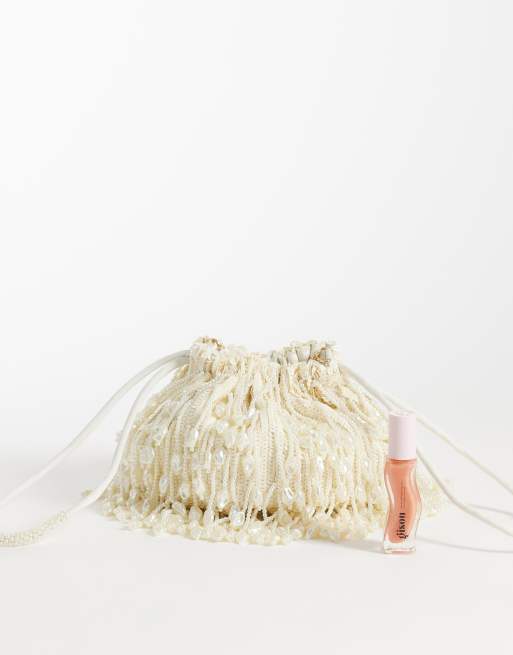 ASOS DESIGN - Pochette a secchiello decorata con frange di perle sintetiche, 2 di 4