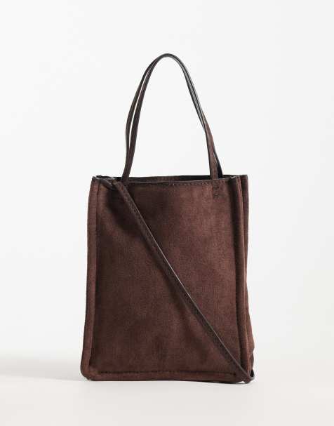 ASOS DESIGN - Pochette a tracolla in camoscio sintetico color cioccolato - view 1