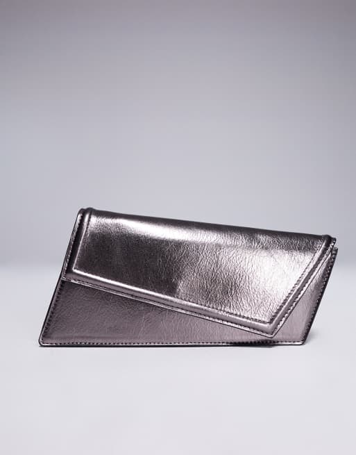 ASOS DESIGN - Pochette asymétrique avec chaîne - Gris acier, 4 de 4