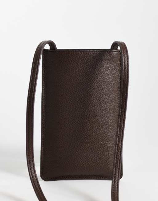 ASOS DESIGN - Pochette bandoulière en similicuir pour téléphone - Marron, 4 de 4