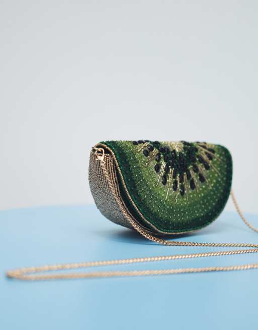 ASOS DESIGN - Pochette bandoulière kiwi ornementée - Vert, 2 de 8