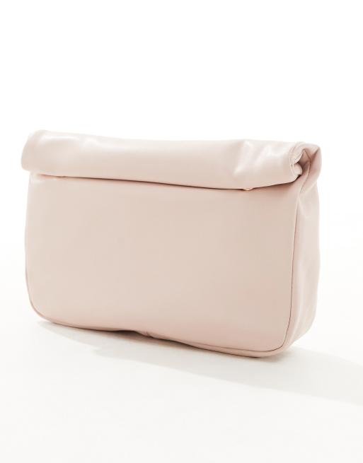 ASOS DESIGN - Pochette color cipria con chiusura arrotolata, 3 di 4