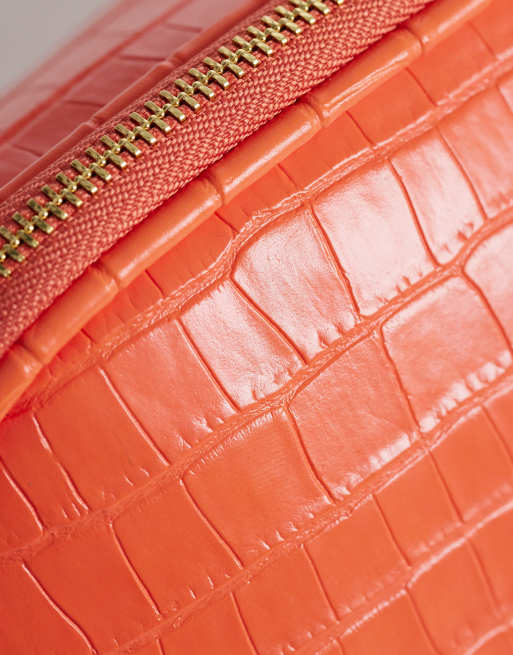ASOS DESIGN - Pochette effet croco - Orange, 3 de 4