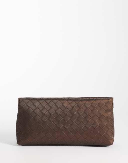 ASOS DESIGN - Pochette effet tressé avec fermeture éclair sur le dessus - Bronze métallisé, 4 de 4