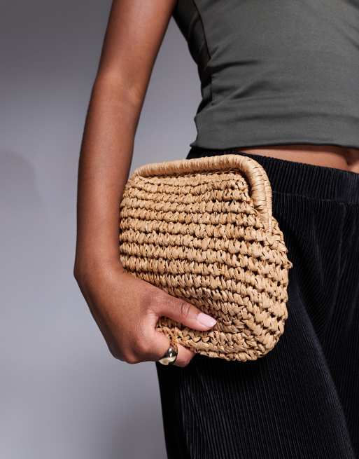 ASOS DESIGN - Pochette en paille crochetée à la main avec bandoulière amovible, 4 de 4