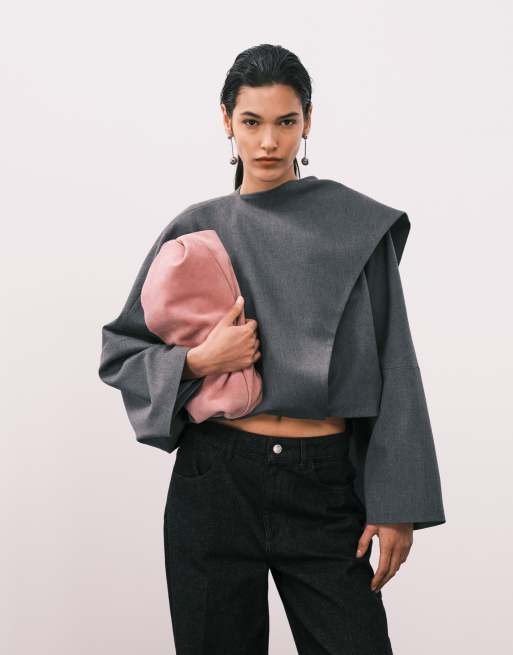 ASOS DESIGN - Pochette façon nuage en daim de qualité supérieure - Vieux rose, 2 de 4