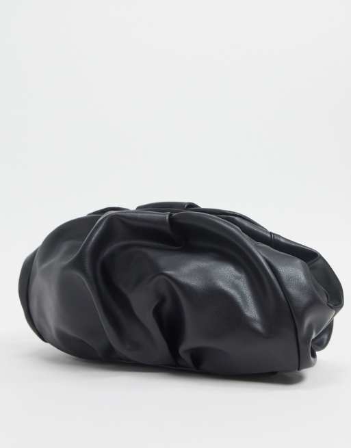 ASOS DESIGN - Pochette froncée oversize - Noir