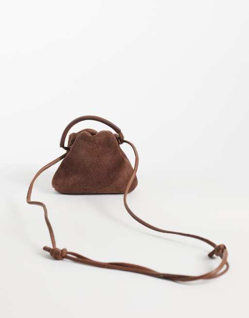 ASOS DESIGN pochette mini en daim couleur chocolat, 4 de 4