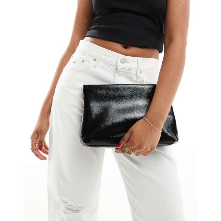 Clutch Bag Pochette Pitonata Borsa Pochette Pochette Pitonata Nera