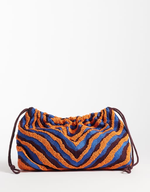 ASOS DESIGN - Pochette ornée de perles à imprimé animal - Multicolore