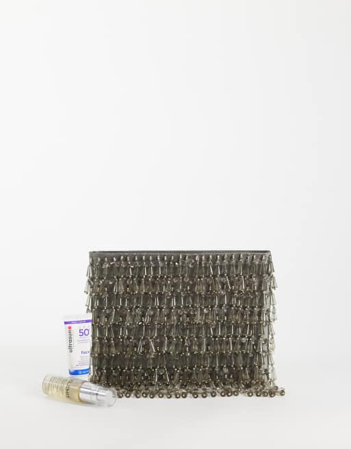 ASOS DESIGN - Pochette ornementée avec fermeture éclair sur le dessus - Gris, 2 de 4